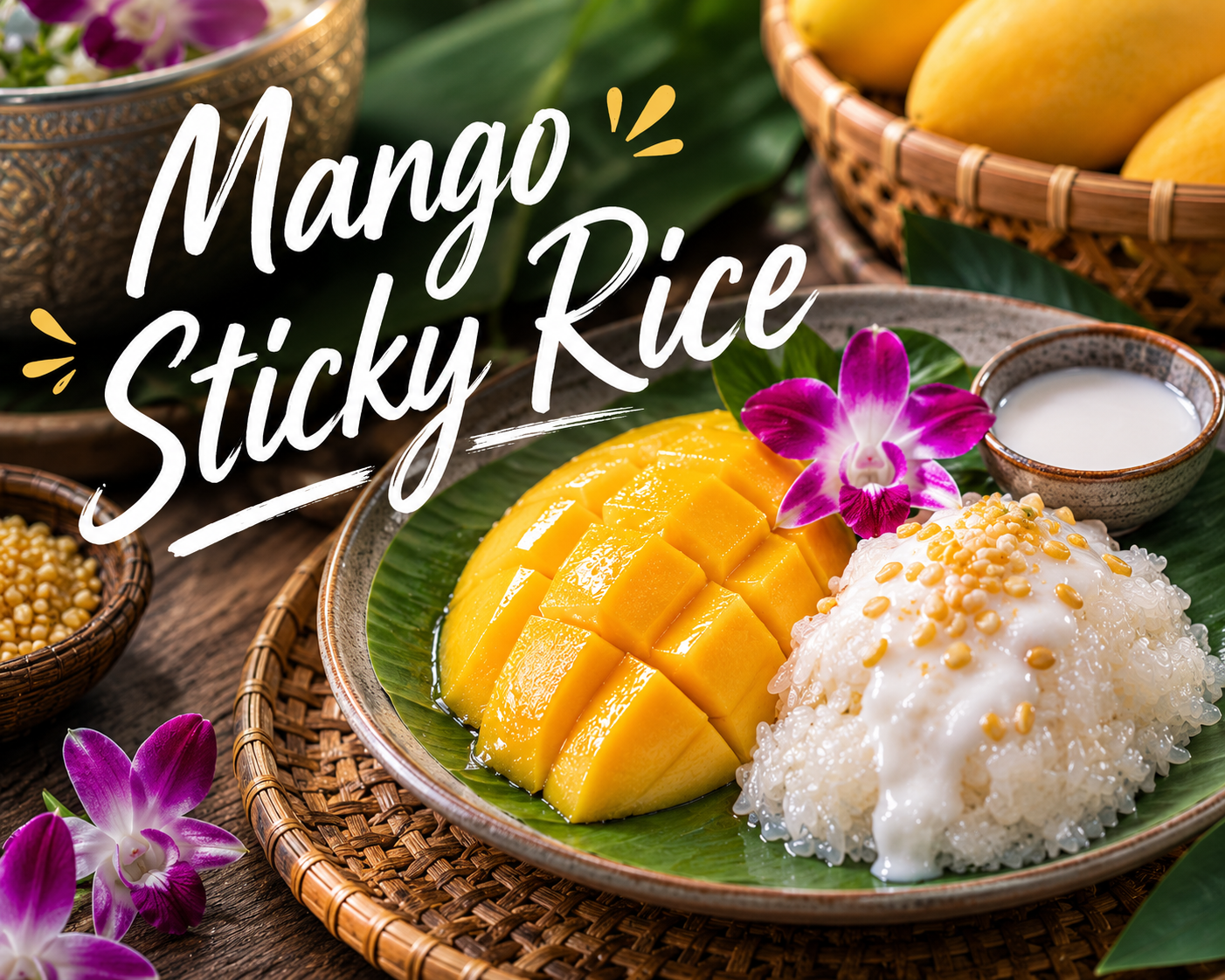 Mango sticky rice in Thailand