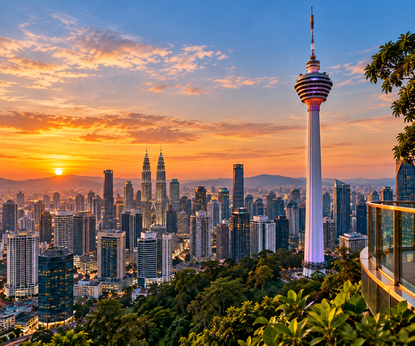 KL Tower panoramic city view Kuala Lumpur