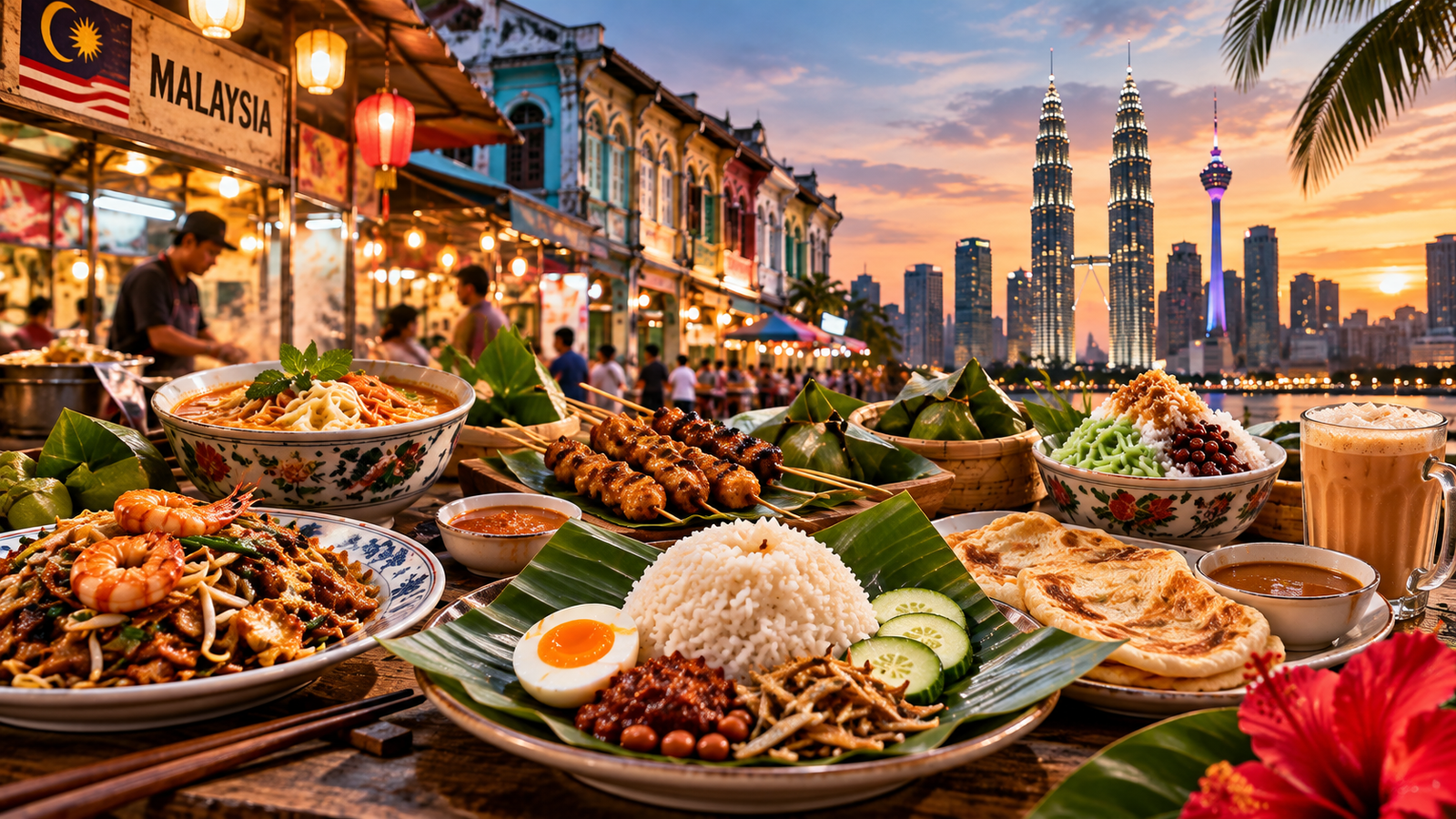 Malaysia street food and local dishes food trail