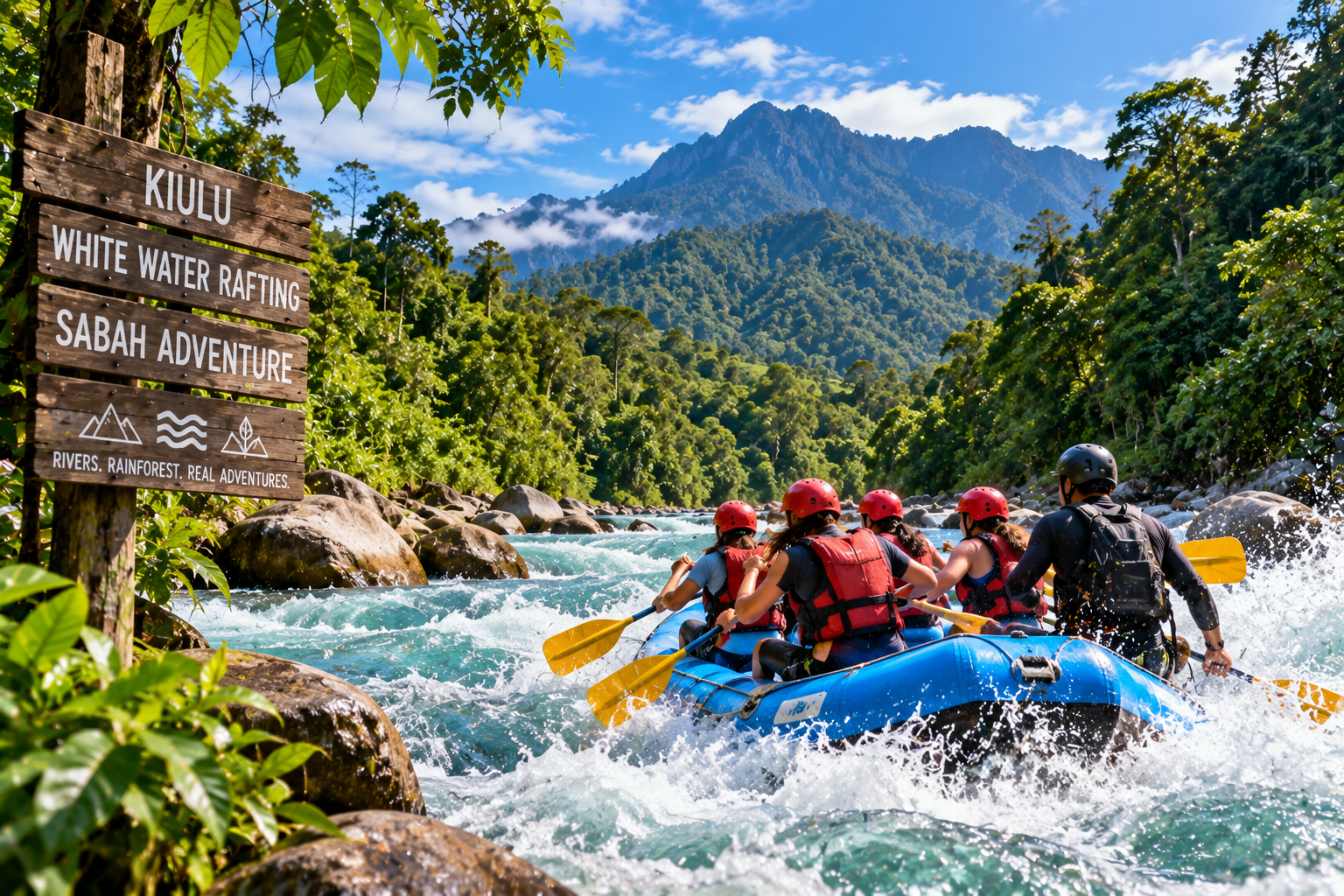 Kiulu white water rafting Sabah Malaysia adventure